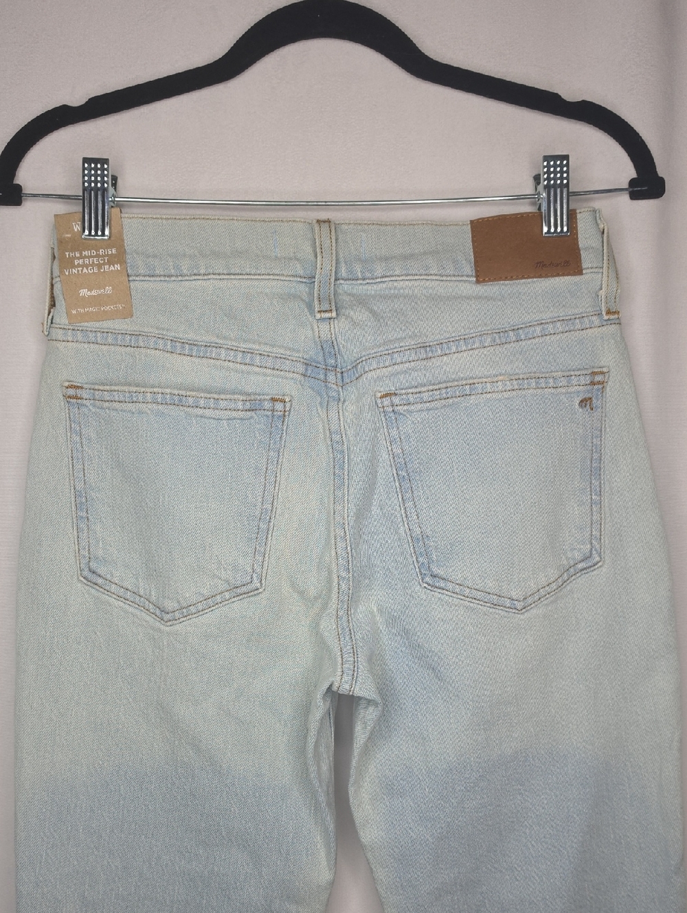 Madewell Mid-Rise Perfect Vintage Jeans Magic Pockets Light Wash Women's Size 24 - Picture 6 of 16
